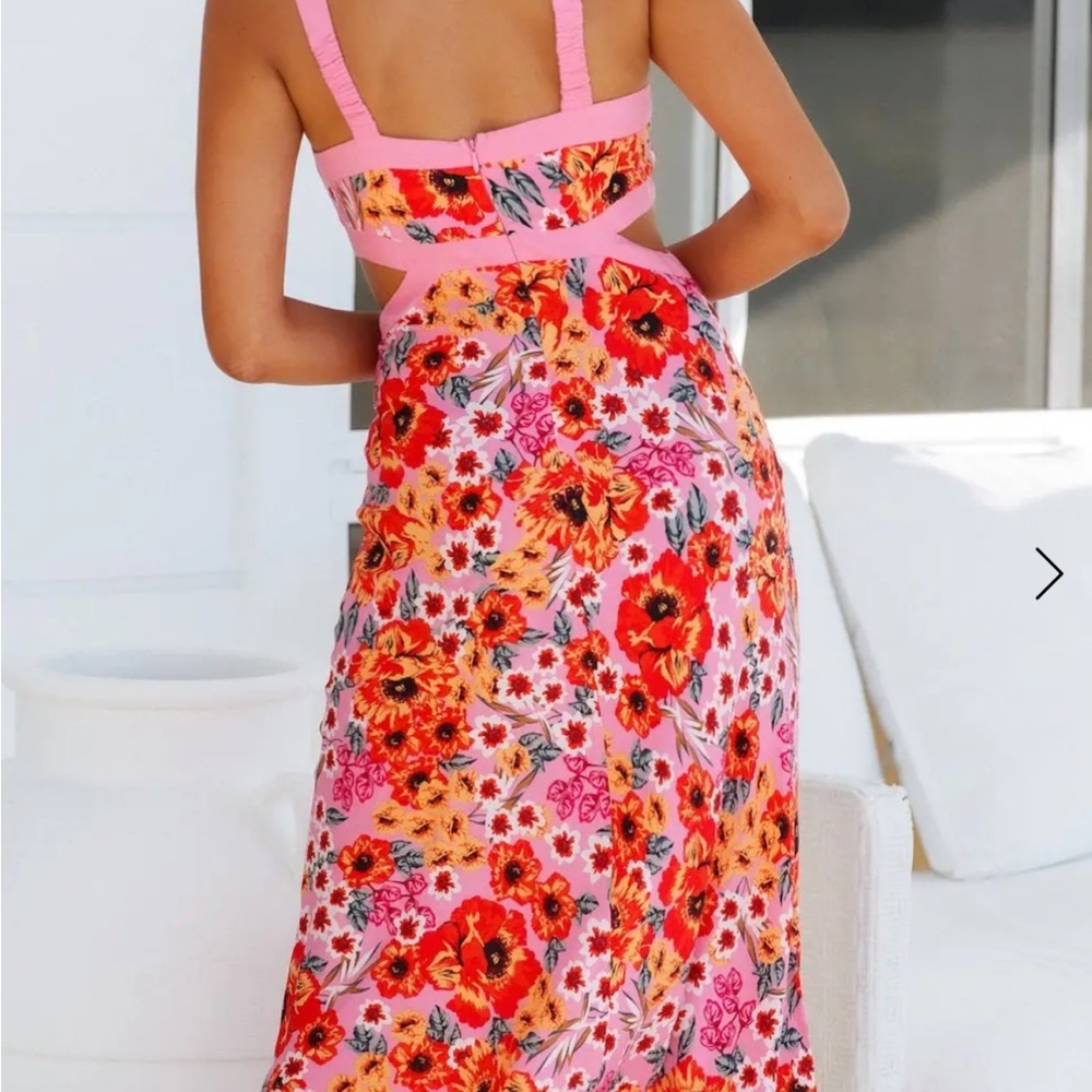 Hello Molly Pink Floral Dress Sz XL Floral All Over Print Wedding Guest Girly - Picture 2 of 6